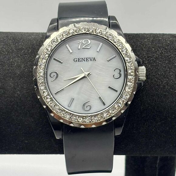 Black Geneva Men's Watch - Picture 1 of 3
